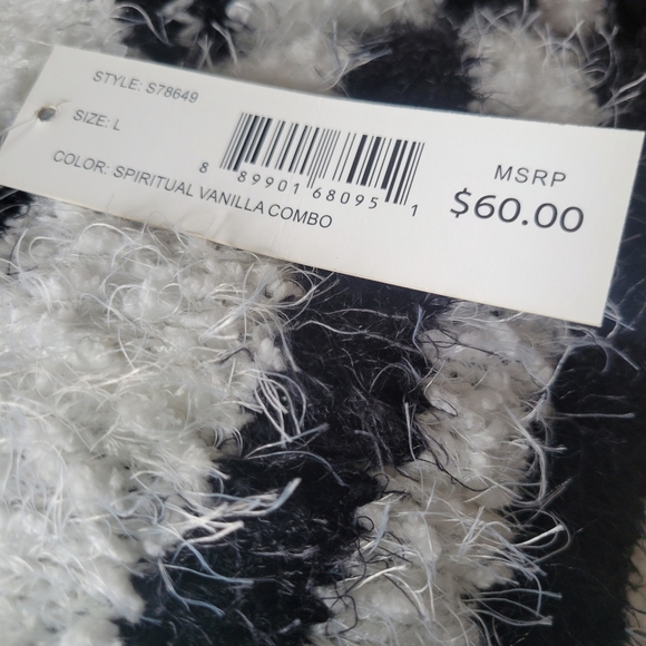 BLACK & OFF-WHITE CARDIGAN Large - Picture 3 of 3